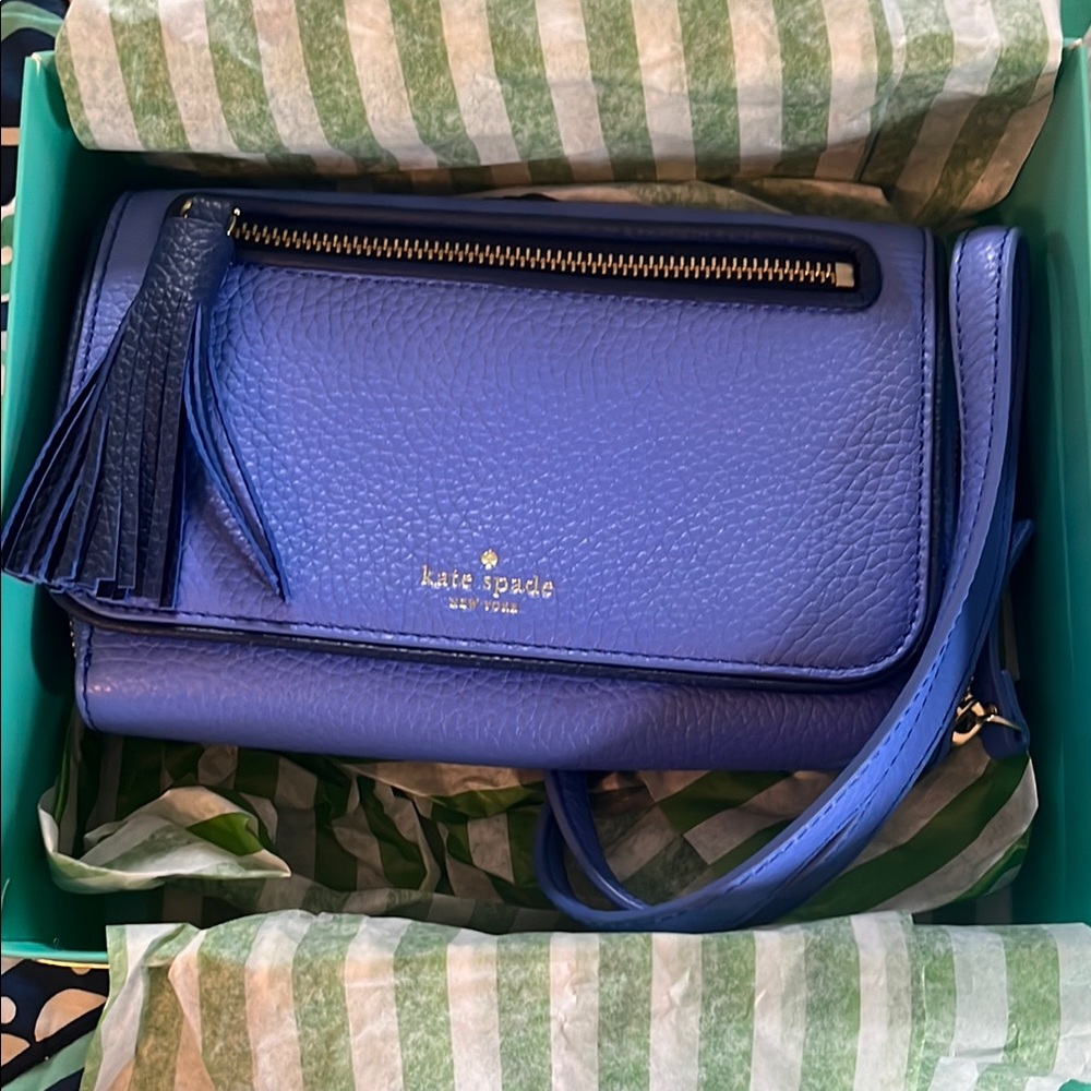 Kate Spade Blue Clutch with Tassel